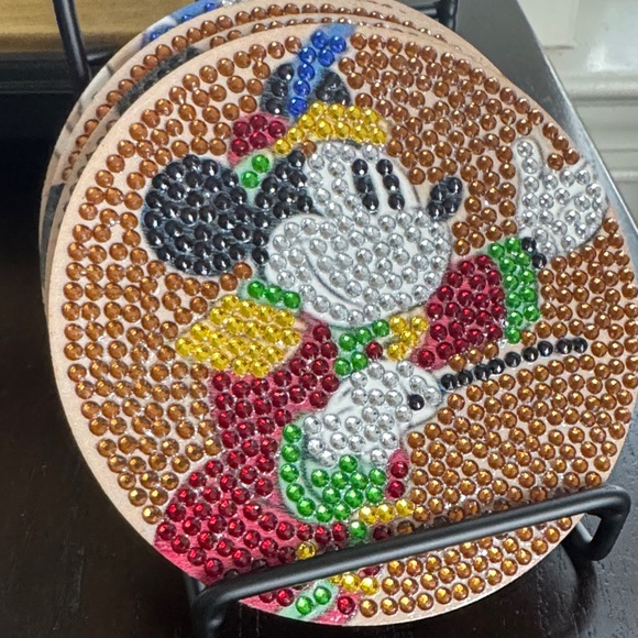 🎨 Handcrafted Whimsical Diamond Art Coasters – Playful Décor | Set of 4 - Picture 2 of 6